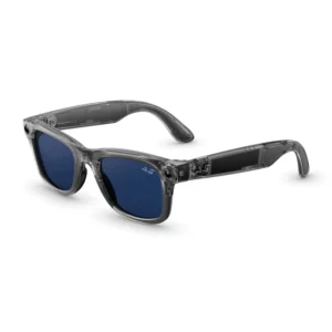 عینک هوشمند ری‌بن متا ویفرر نسل ۲ | Wayfarer Gen 2 Shiny Transparent Grey Sapphire Transitions