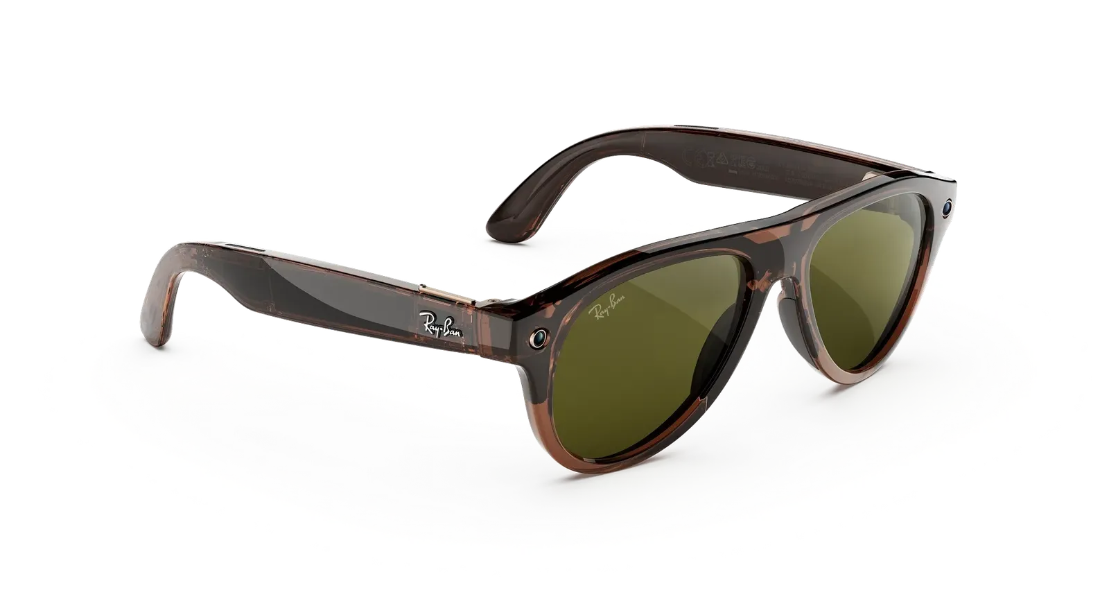 عینک : Aviator (Gen 3)Frame colour: Transparent Umber Lens colour: Transitions® Jade